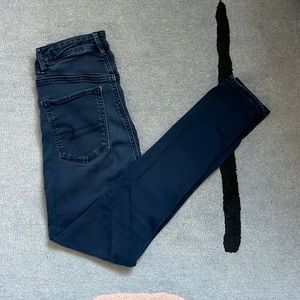 American Eagle Sky High Rise Jeggings in Dark Blue